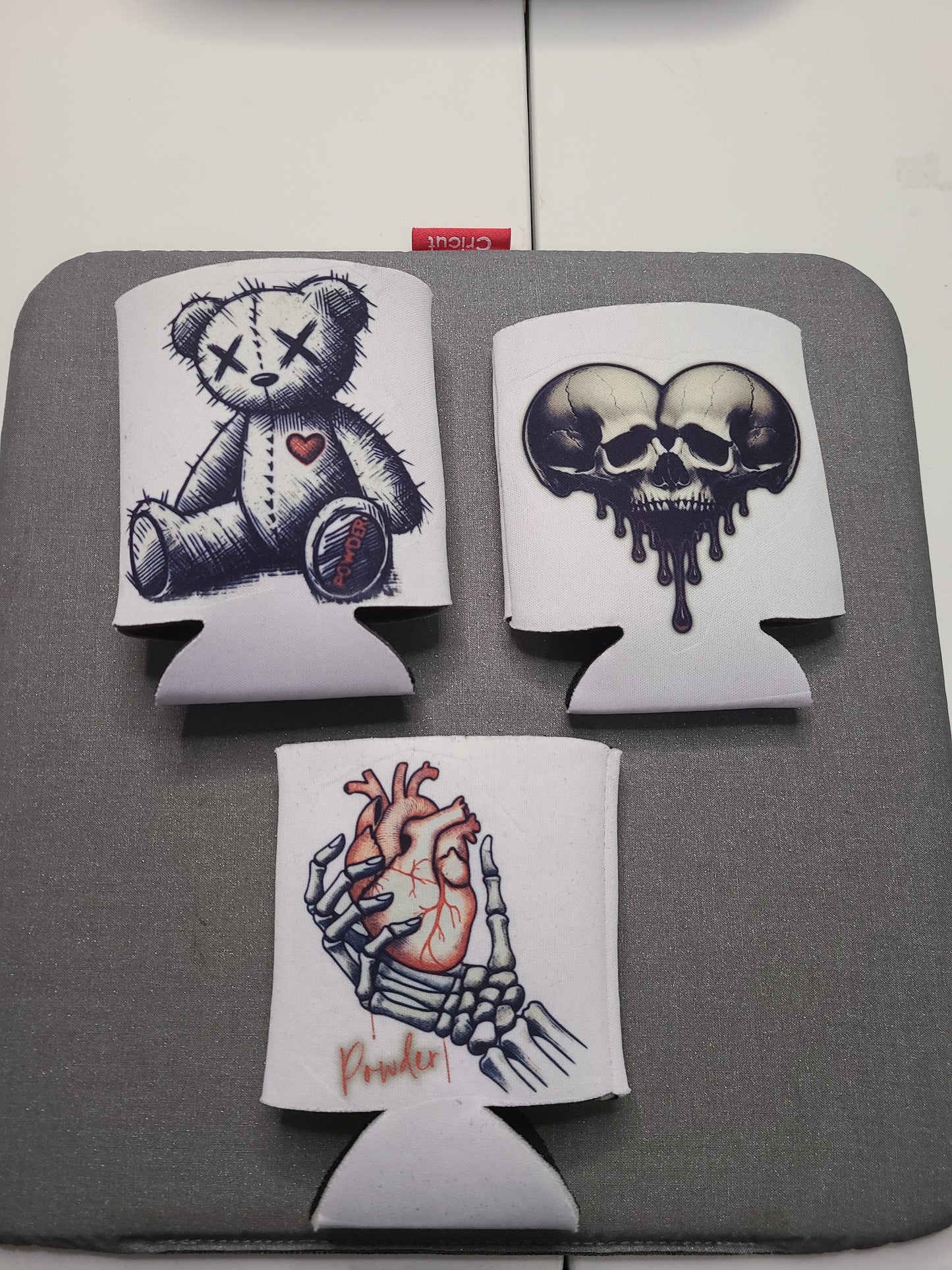 Stitched Heart Bear Koozie