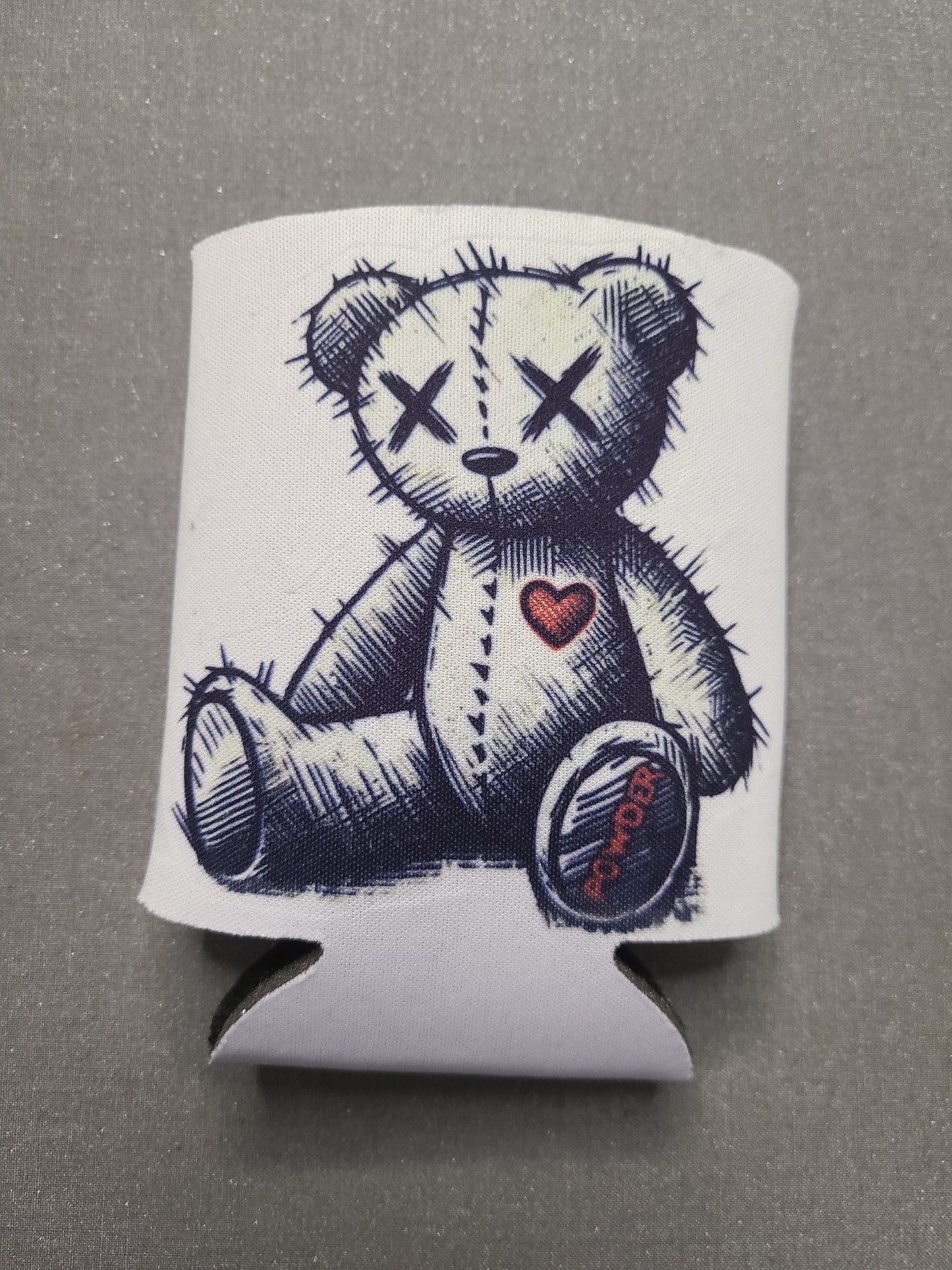Stitched Heart Bear Koozie