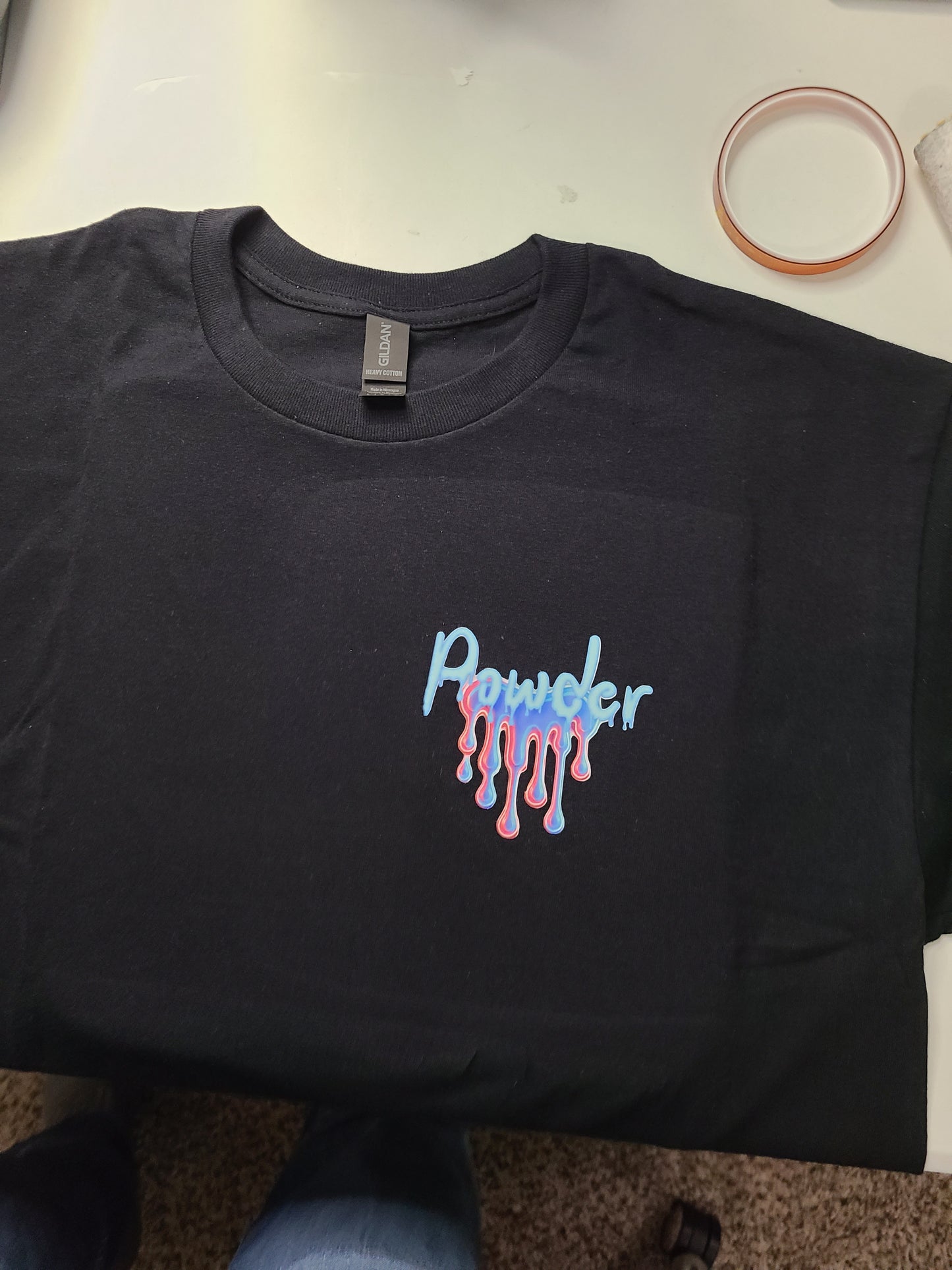 Drip Effect "Powder" T-Shirt (Black)