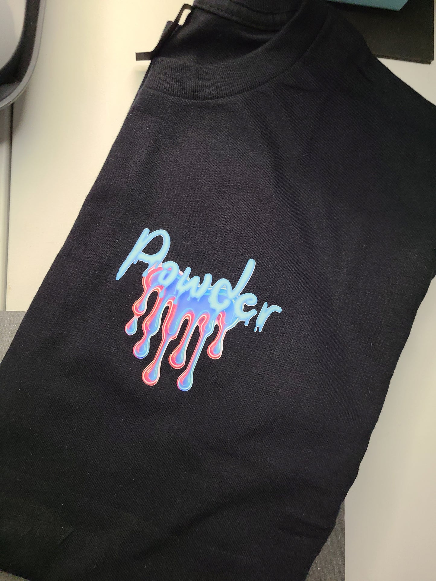 Drip Effect "Powder" T-Shirt (Black)