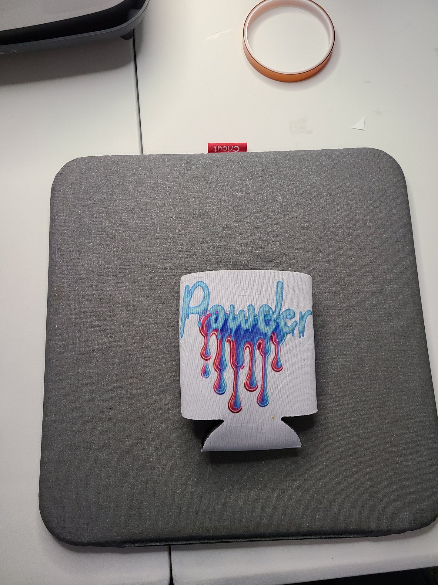 Drip Effect "Powder" Koozie (White)